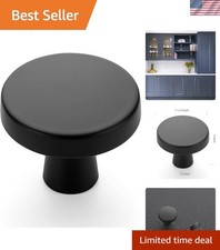 Elegant 25 Pack 1-1/4 Inch Matte Black Drawer Knobs - Simple Cabinet Hardware