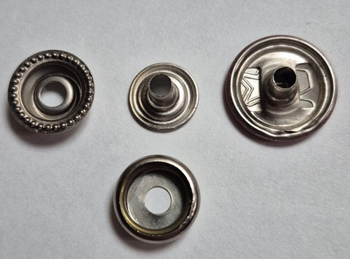 Metal Press Stud Snap Button Fastener Replacement Starter Jacket Red Vintage - Picture 5 of 7