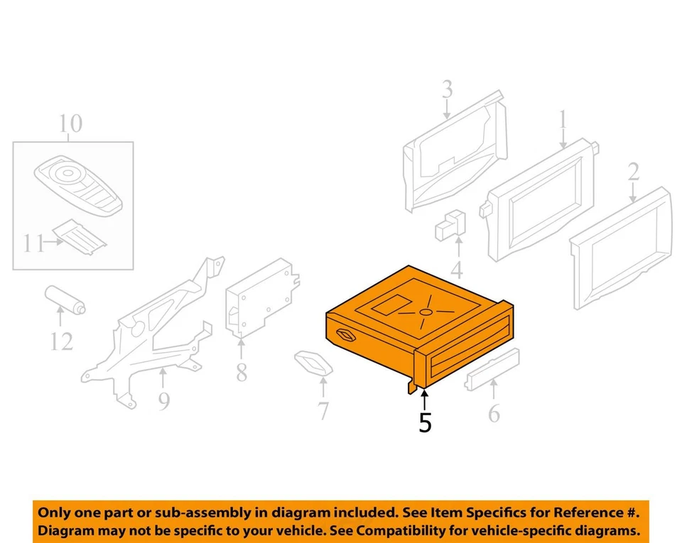 Info-GPS-TV Screen Player DVD Entertainment Fits 11-16 BMW 528i 2518481 - Image 3 of 4