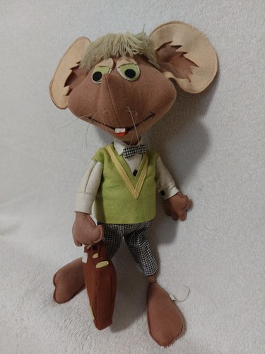 🌼✿ TOPO GIGIO panno LENCI FELTRO pupazzo PERSONAGGIO vintage 35 cm 14"✿🌼 - Photo 21/22