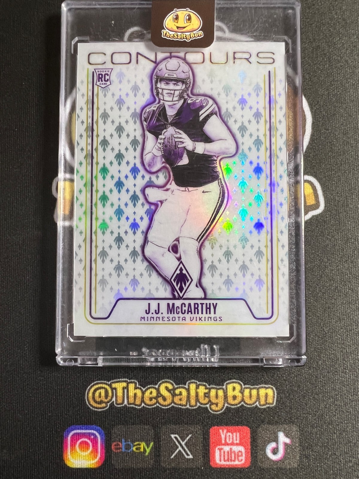 JJ McCarthy 2024 Panini Phoenix Contours Teal Rookie /40 RC Minnesota Vikings