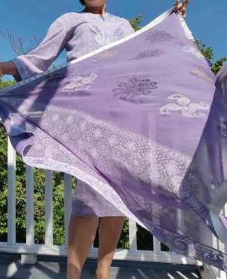 Sakkas Embellished Dress & Pareo Scarf Set Beaded S/M Fits L Boho Resort Beach  