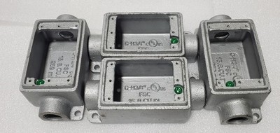Lot  4 Crouse-Hinds  C-h 3/4'' fsc Condulet Single Gang Box 15.8cu In 259 ml.