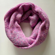Handmade Infinity Scarf In Shetland Heathers Orchid Twist 25% Wool 75% Acrylic