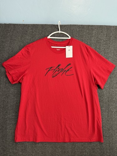 Nike Air Jordan FLIGHT JUMPMAN LOGO Red Black Men's T-Shirt Size 3XL/XXXL *NEW*