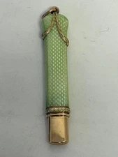 Antique Russian Faberge gold marked 56 & 88 silver-gilt guilloche enamel pencil