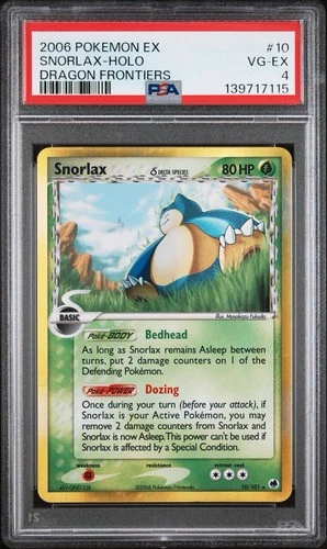Pokémon Snorlax Delta Species Holo Rare Dragon Frontiers 10/101 PSA 4 2006