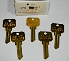 Lot of 5 - Kwikset KWI DND Do Not Duplicate  Key  Blank  box 119