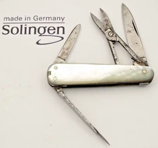 Antique JD SOLINGEN Sleeveboard Multiblade Knife Perfect Mother of Pearl Handles