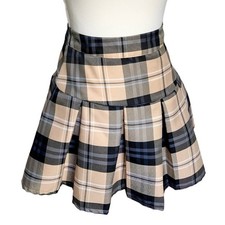 Y2K Hesperus Coquette Plaid Pleated Mini Skirt Size Small Schoolgirl Preppy