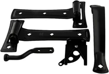 National N214-057 Black 7 inch Contemporary Gate Kit T-Hinge Latch Pull Hardware