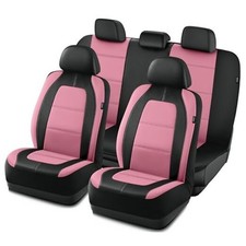 Car Seat Cover, Leather Car Seat Cover Automotive Seat Full Set Pink Full Set