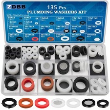 135 Pcs Flat Washer,Silicone and Nitrile Rubber Assortment Kit, Used for Faucet,