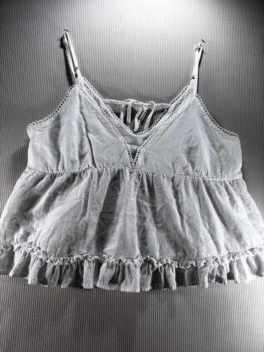 Babydoll Womens Top Ruffle Hem Lace Trim White Swiss Dot By Shop Neighbor S Boho