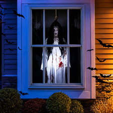 Halloween Decorations Outdoor Scary Window Cover Creepy Door Curtain Poster