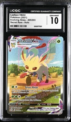 CGC 10 Leafeon VMAX 205/203 Evolving Skies Pokémon 2021