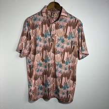Iron Oak "The Ouchlaw" Pearl Snap Polo Shirt Men  s S Cactus Floral Western UPF