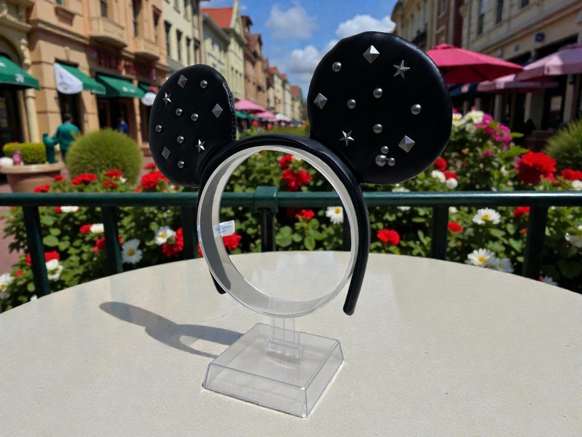Tokyo Disney Resort Mickey Mouse Ears Headband Leather Studs Japan