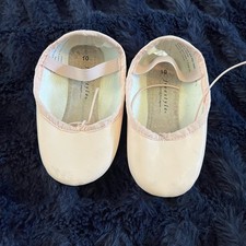 Danskin Freestyle Ballet Slippers Toddler Girls Size 10 Pink Leather Dance Shoes