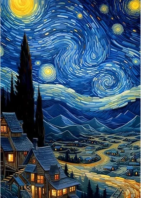 QENSPE 5D Diamond Painting Kits, Starry Sky Diamond Art Kits for Adults
