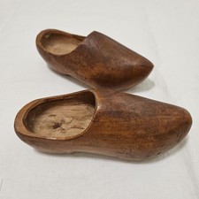 Dutch Vintage Hand Carved Wooden Clogs Child Size 1960's Or Earlier