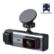 Dash Cam 720P WiFi Auto Tre Lenti DVR Videoregistratore Fotocamera Anteriore/Posteriore/Interno