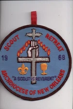 1968 Archdiocese Of New Orleans Scout Retreat patch (Dk. Blue)