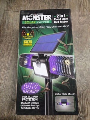 Bell+Howell Monster Solar Zapper 2-In-1 Flood Light/ Bug Zapper Motion Activated