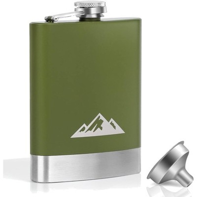 Edelstahl Flachmann 8oz Whisky Hip Flask mit Trichter Geschenk