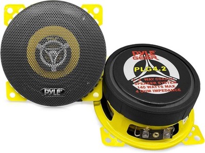 Pyle Car Two Way Speaker System-Pro 4 Inch 140 Watt 4 Ohm Mid Tweeter