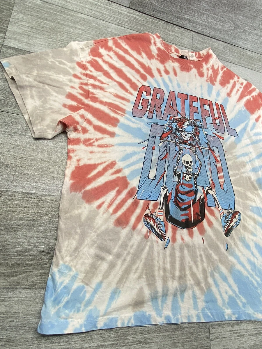 H&M Women Blue & Red Grateful Dead Printed T-shirt