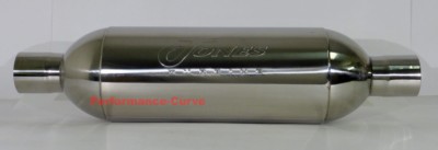Jones Exhaust Turbine Muffler  - 304 Stainless Steel - 2.5'' In  24'' Long