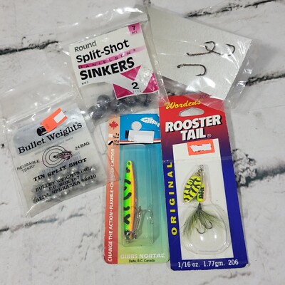 Fishing Accessories Bundle: Danielson Split-Shot Sinkers Bullet Weights  Gibbs No