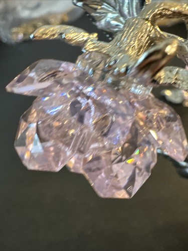 2 Beautiful Crystal Pink Rose By Manon With Swarovski Components Rare - Picture 6 of 16