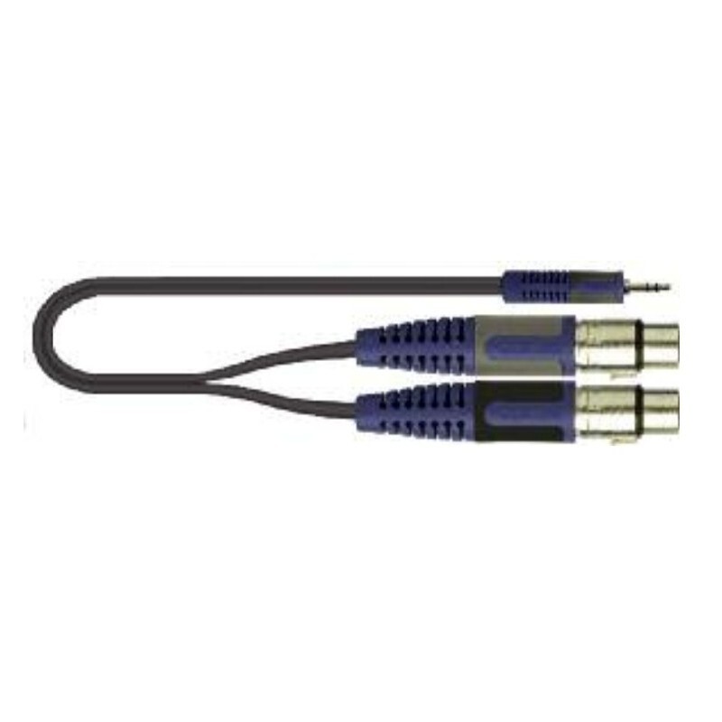 QUIK-LOK RKSA/194-5 cavo audio 5 m 2 x 3.5mm 2 x XLR (3-pin) Nero, Blu, Grigio