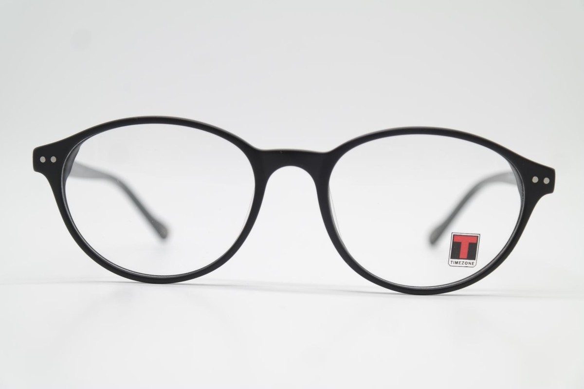 Occhiali TIMEZONE BEN Neri E Argento Ovali Montatura Nuova