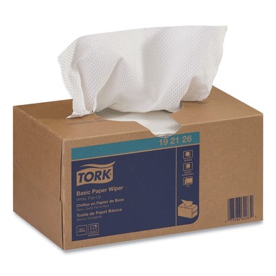 Tork 192126 1-Ply 9'' x 10.5'' Basic Paper Wiper - White (24/Carton) New