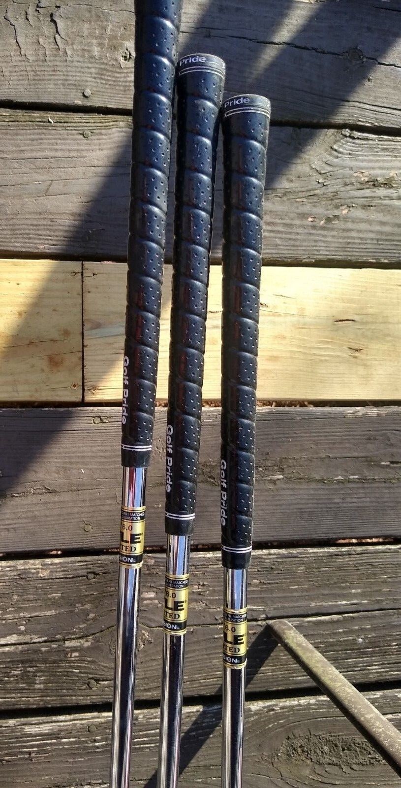 Titleist DCI 990 3 to 9 iron set FCM Rifle shafts, Golf Pride Tour