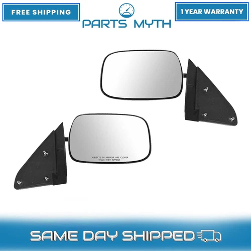 New Manual Side View Mirrors Stainless Steel Set For 1988-2000 Chevy GMC