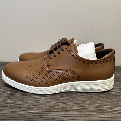 ECCO Men's S Lite Hybrid Perforated Tie Oxford - 7-7.5 / Amber / Dress Shoes