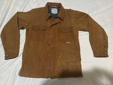 Medium Iron And Resin USA Made Brown Waxed Cotton Canvas Trucker Jacket XS