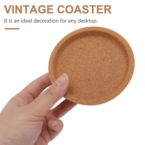5pcs Coffee Coasters Cork Round Coasters Knitted Table Cover Cork Drink Coasters - 第 10/12 張圖片