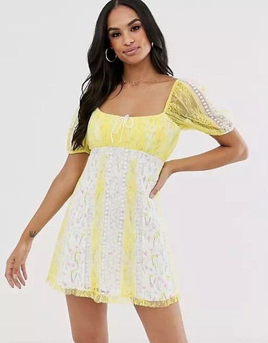 FOR LOVE AND LEMONS LIMONCELLA FLORAL LACE MINI DRESS SIZE XS NWOT - Picture 4 of 9
