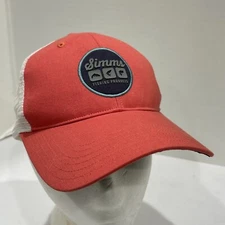 Simms Fishing Products Hat Outdoor Angler SnapBack Baseball Mesh Cap Peach Color