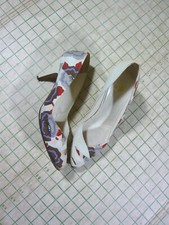 BaRgAiN BiN : DELMAN vintage early 60s leather fabric high heels 9.5 N