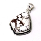 Natural Wild Horse Magnesite Pendant 925 Sterling Silver Handmade Jewelry 9 Gm