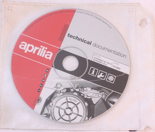 Aprilia Service Tech Workshop Manual CD-ROM Scarabeo 50-100 4T 2003