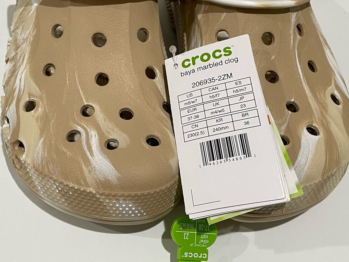 Crocs Baya Marbled Clog Chai/Multi #206935 Unisex Size US M5
