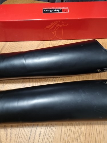Sergio Grasso Boxato Nero Pelle Mezzi Chaps Nero Equitazione Gaitors 50/44 - Foto 8 di 17