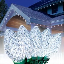 Holiday Time 100 Cool White C9 Diamond Cut LED Lights   No Cover Paper   NEW